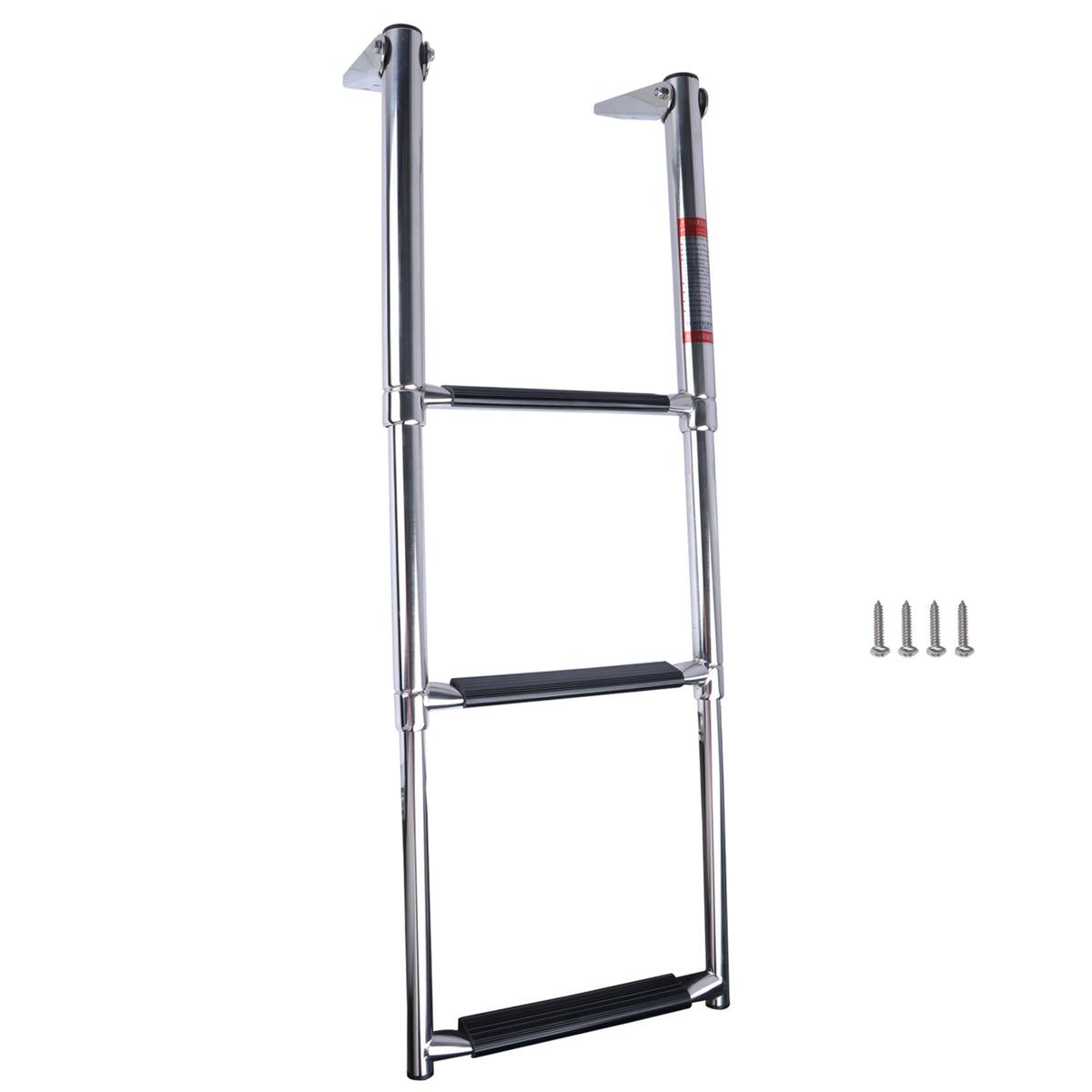 3-Step Marine-Grade Stainless Steel Telescoping Boat Ladder, Folding Dock & Swim Ladder