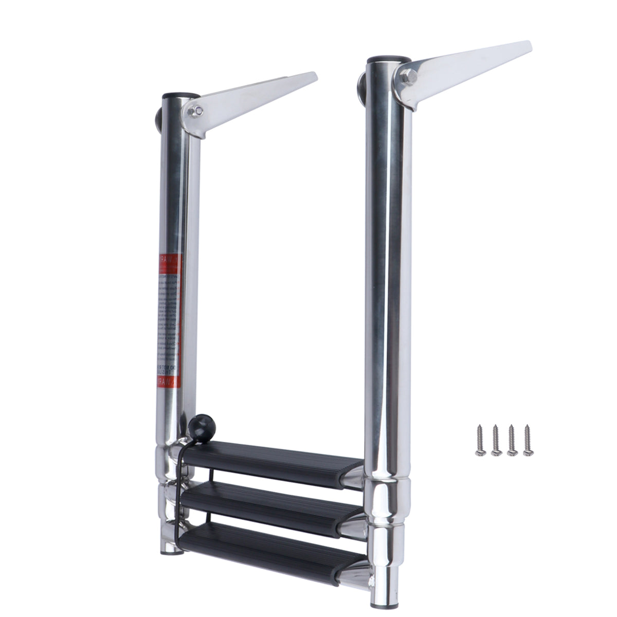 3-Step Marine-Grade Stainless Steel Telescoping Boat Ladder, Folding Dock & Swim Ladder