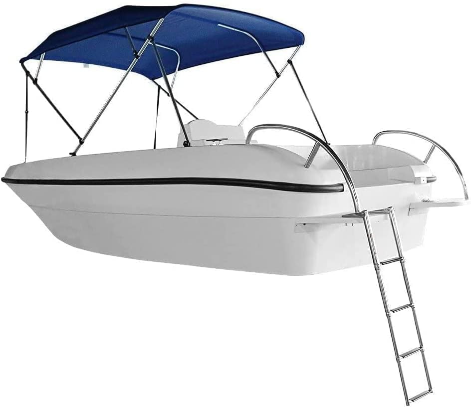 4-Step Stainless Steel Telescoping Pontoon Boat Ladder, 900 lb Capacity