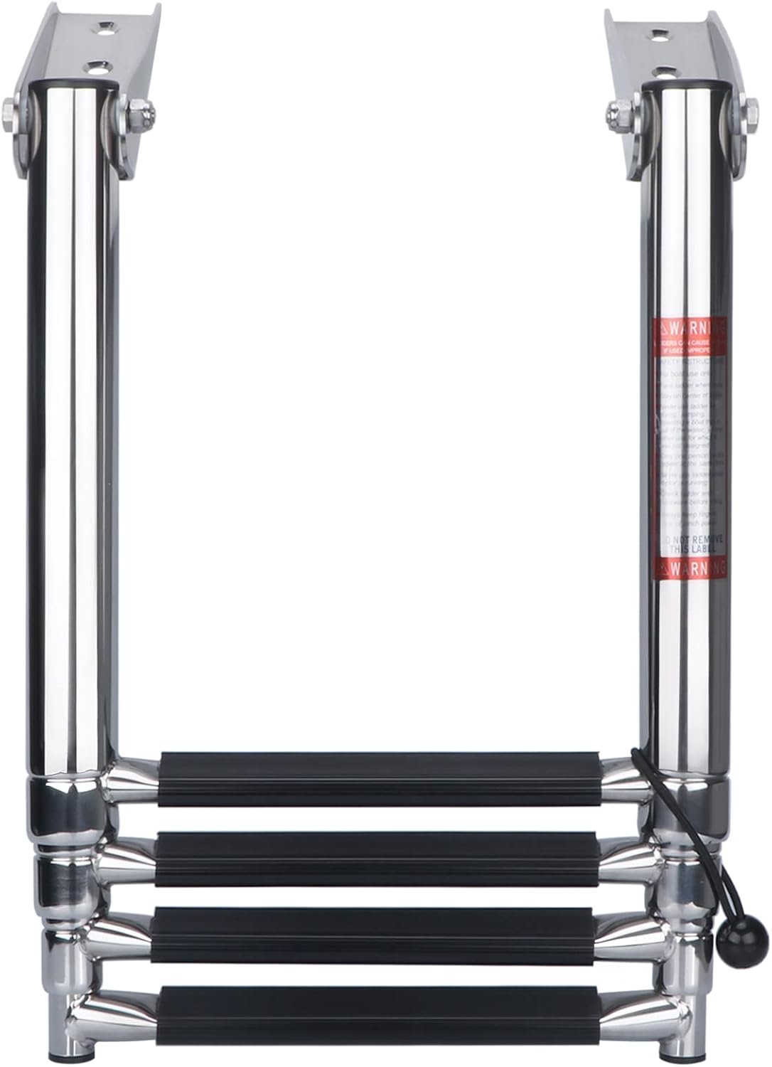 4-Step Stainless Steel Telescoping Pontoon Boat Ladder, 900 lb Capacity