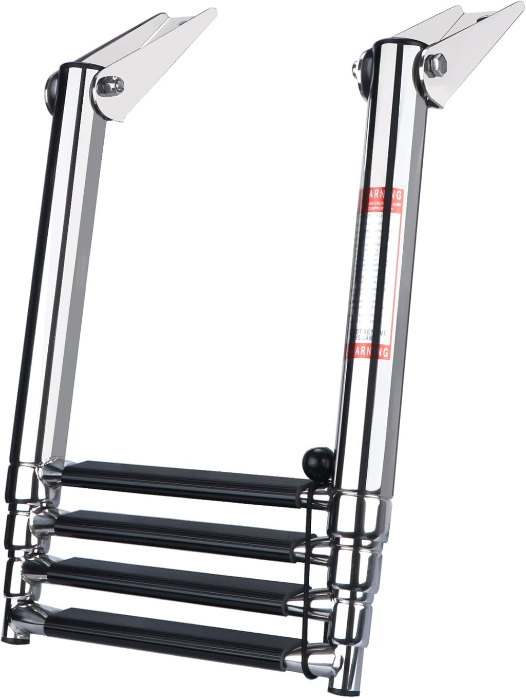 4-Step Stainless Steel Telescoping Pontoon Boat Ladder, 900 lb Capacity
